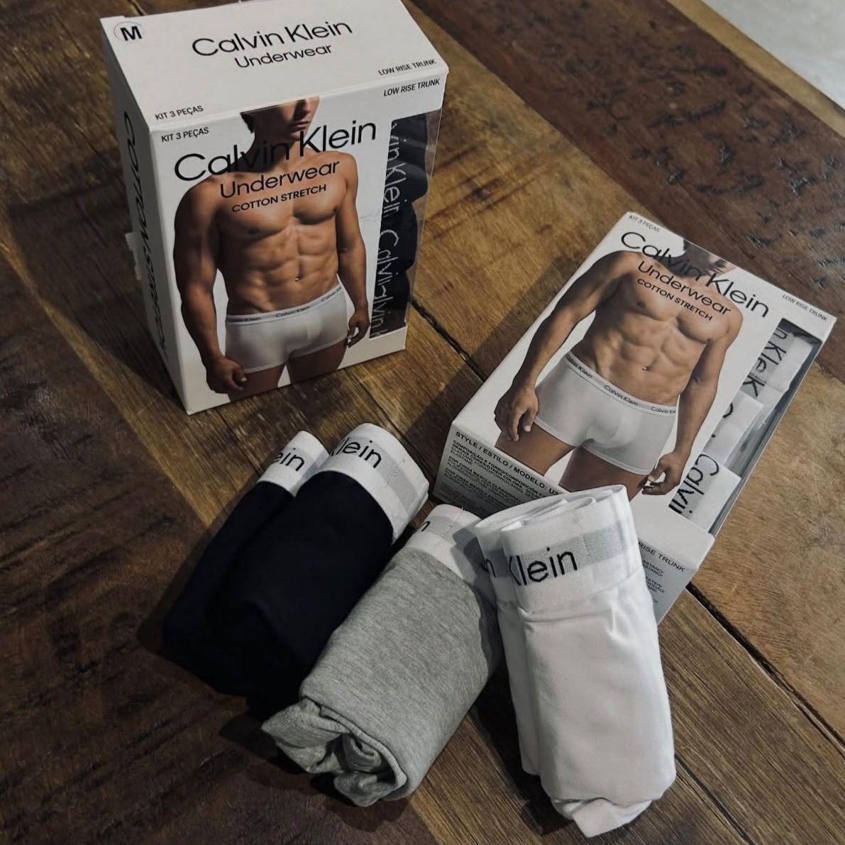 Kit 4 Cuecas Low Rise Trunk Algodão Calvin Klein